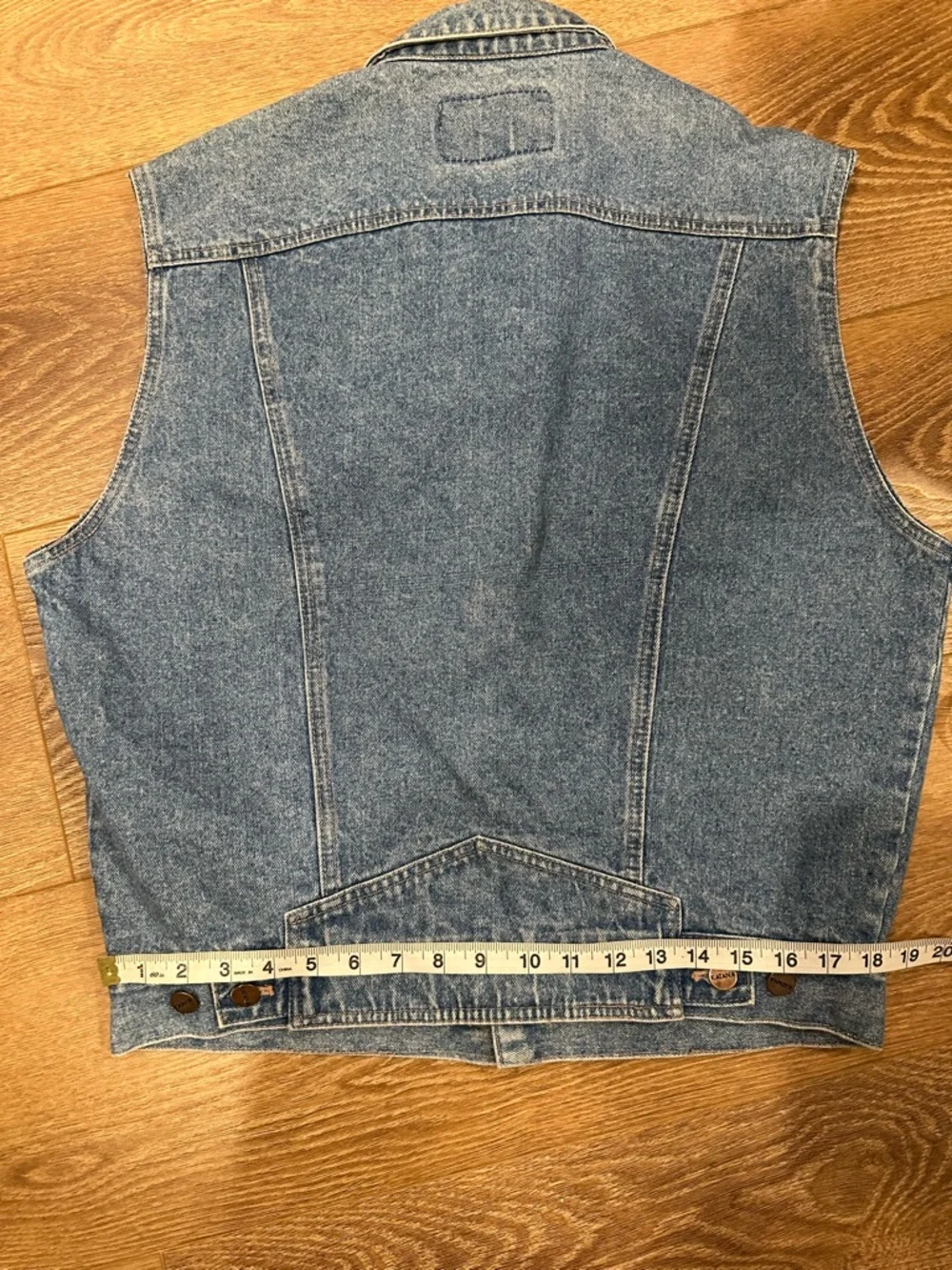 Stonewash Denim Vest - Sleeveless Men's Jean Jacket - Picture 5 of 6